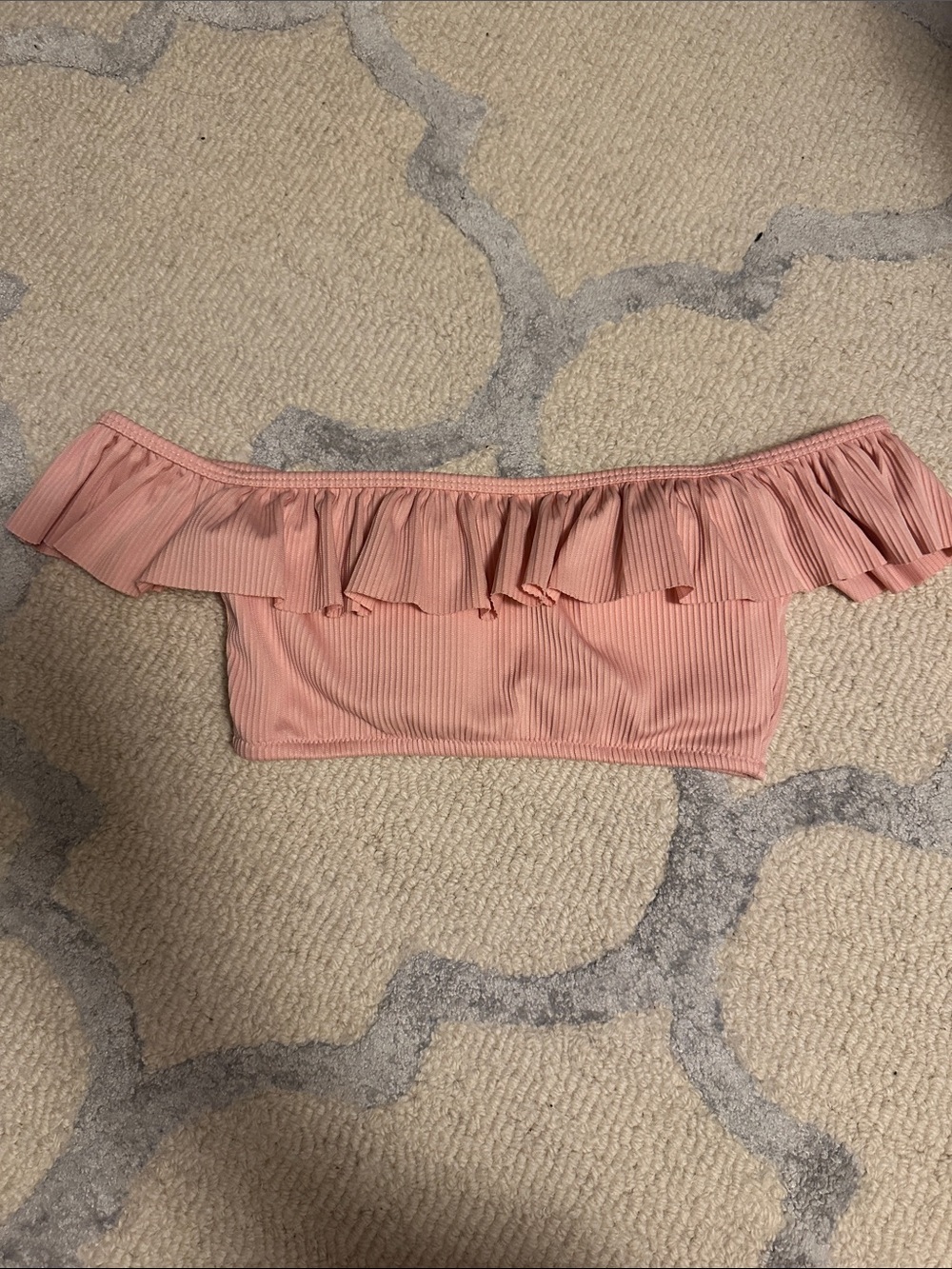 Ruffled Off-the-Shoulder Swim Top